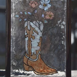 Flower Boot Stained Glass