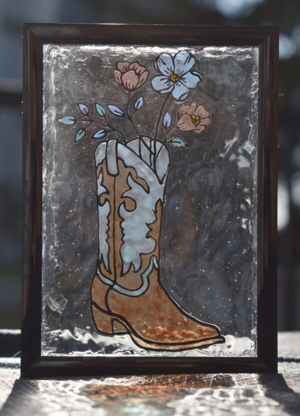 Flower Boot Stained Glass