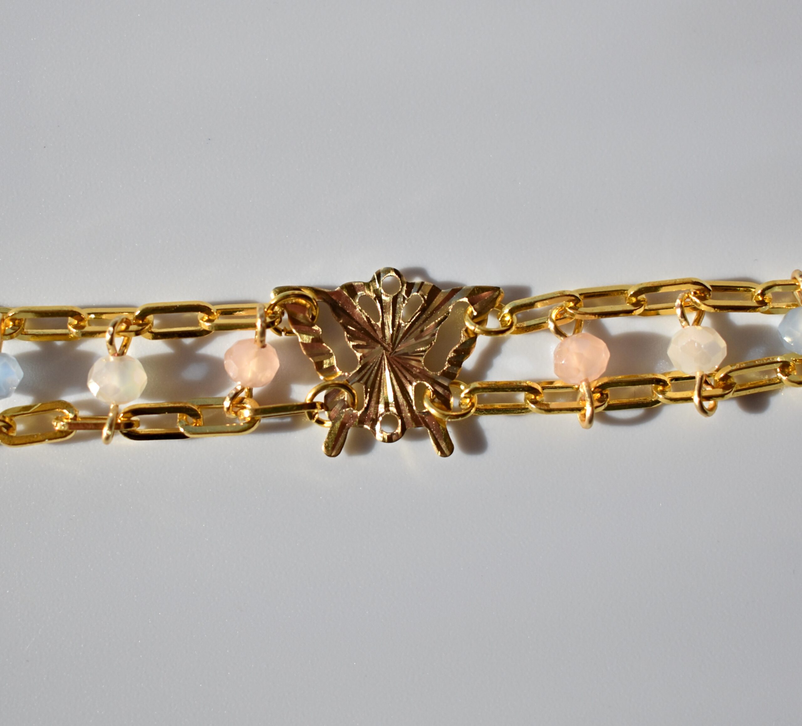 Gold Beaded Butterfly Bracelet