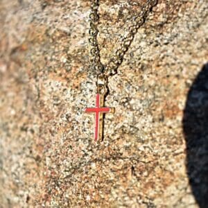 Red Cross Charm Necklace