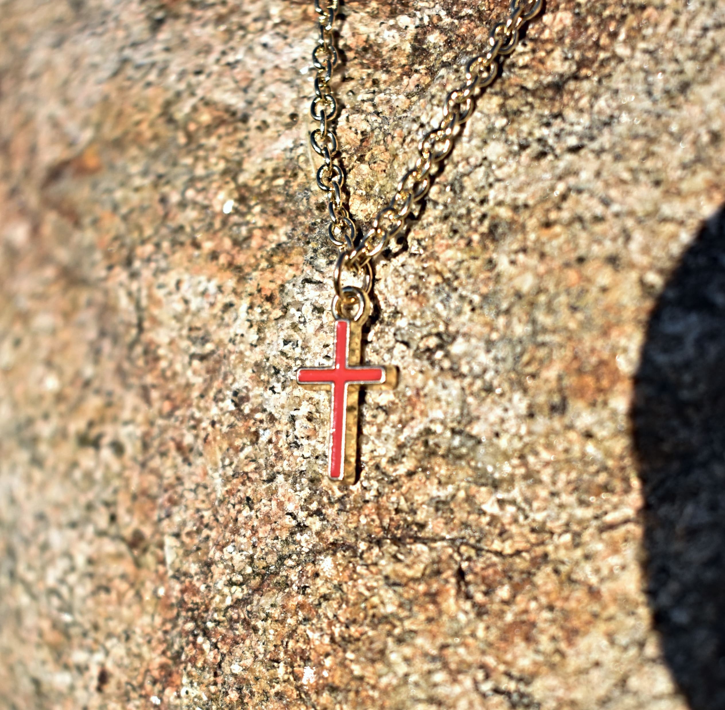 Red Cross Charm Necklace