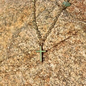 Green Cross Charm Necklace