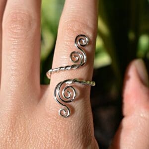 Twisted Silver Swirl Ring