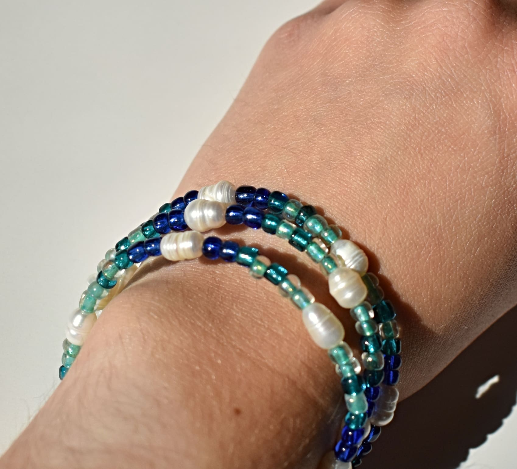 Ocean Pearl 3 Layer Wrap Bracelet