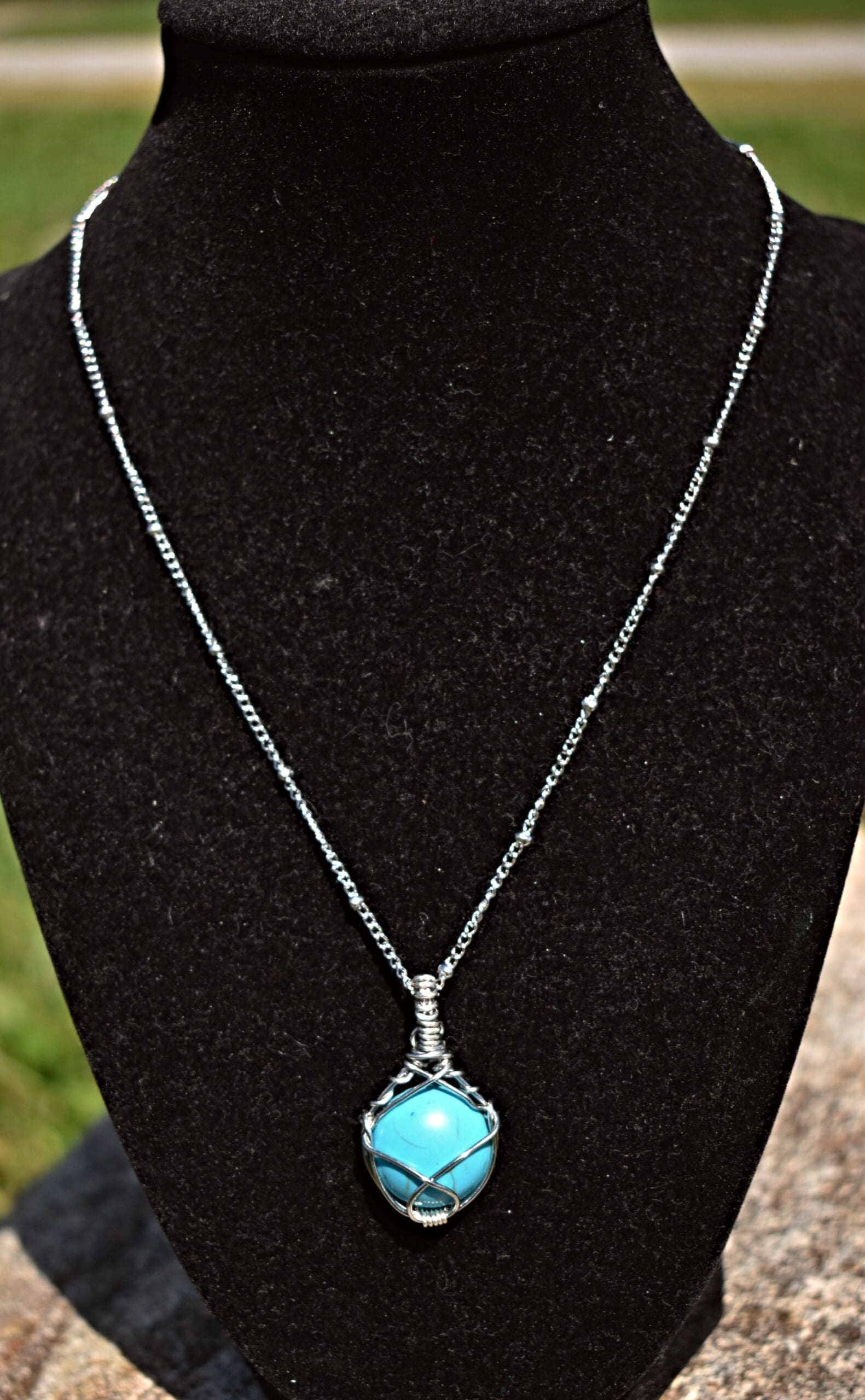 Turquoise Wire Wrapped Necklace