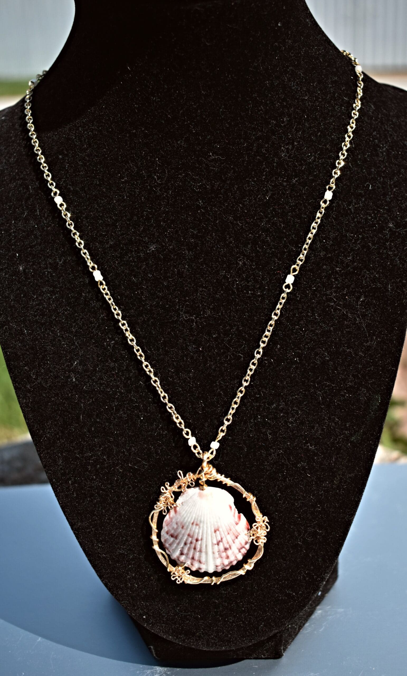 Gold Wired Seashell Necklace