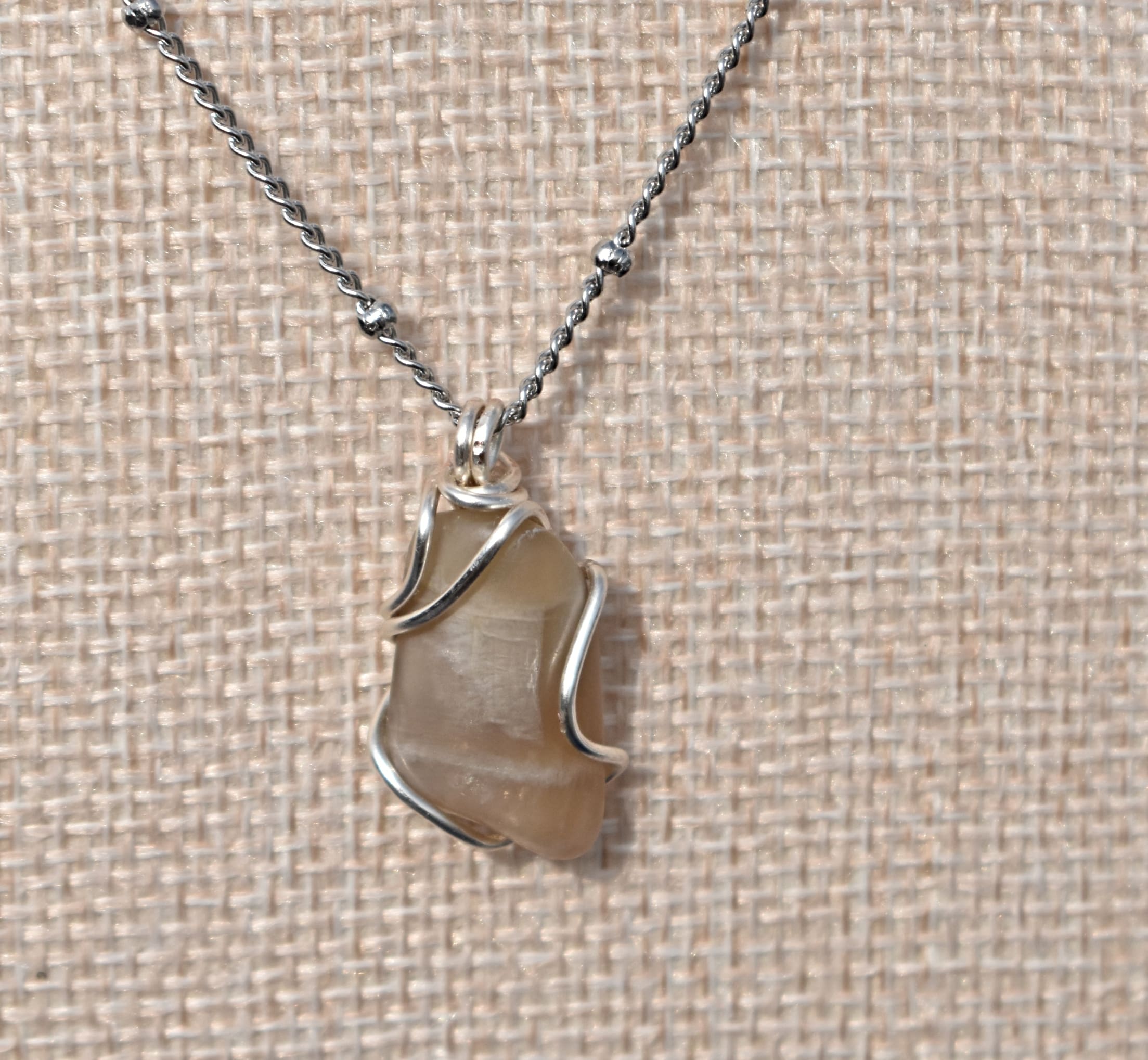 Silver Wire Stone Necklace