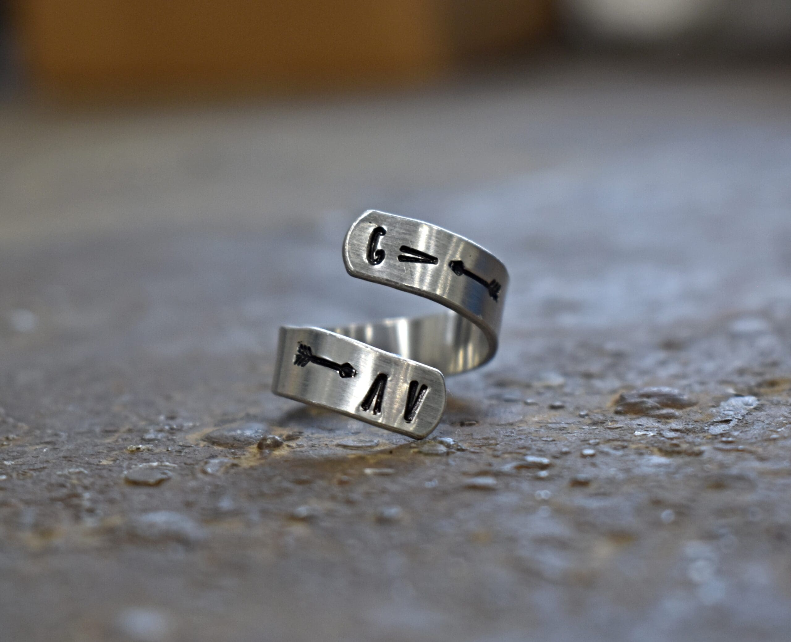 G > /\ \/ Wrap Metal Stamp Ring