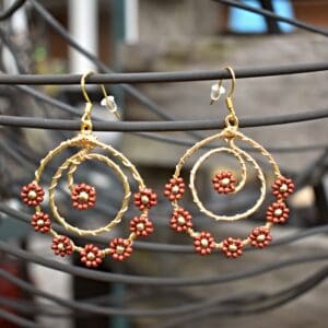Fall Flower Swirl Earrings