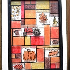 Fall Patchwork Stained Glass Painting