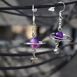 Purple Planet Earrings